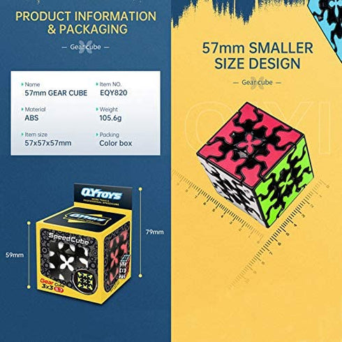 Gear Cube 3x3 with Three-Dimensional Gear Structure, Embedded Tile Design Magic Cube 3x3x3 Puzzles Toys (57mm), Suitable for Brain Development Puzzle Games for Children and Adults