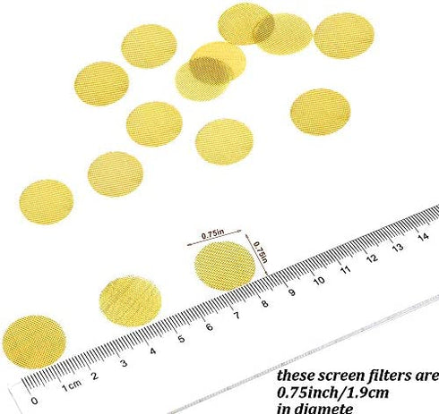 200 Pieces Pipe Screens Brass Screens, Premium 3/4 Inch Pipe Screens with Metal Box