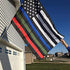 Thin Blue Red Green Line American Flag 3x5 Outdoor- Heavy Duty Police Firefighter Military Army Fireman USA Flags Blue Red Green Lives Matter Stripe Flag with Grommets