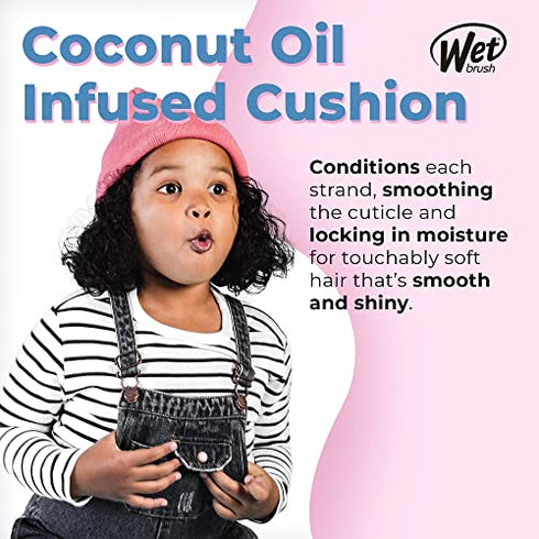 Wet Brush Go Green Coconut Oil Infused Detangling Hair Brush - Pain-Free Ultra-Soft Detangler Bristles Glide Through Tangles with Ease - Protects Against Split Ends - 100% Plant-Based Plastic