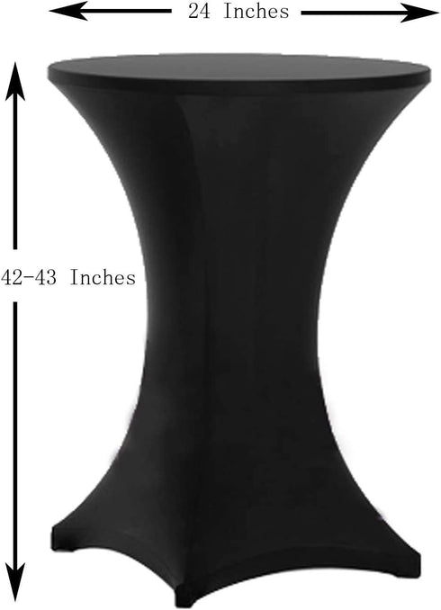 Tina 24x43 Cocktail Spandex Stretch Square Corners Tablecloth (24x43, 2pc Black)