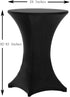 Tina 24x43 Cocktail Spandex Stretch Square Corners Tablecloth (24x43, 2pc Black)