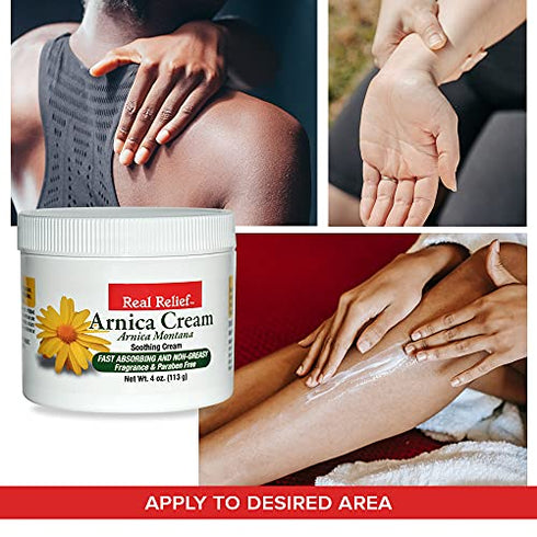 Real Relief Arnica Cream 4 oz Soothing Cream (Pack of 1)