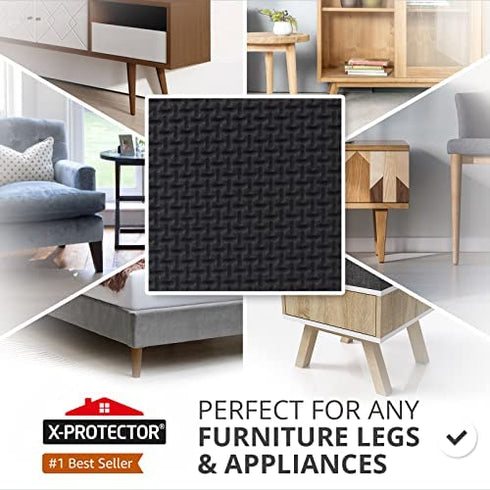 X-PROTECTOR Non Slip Furniture Pads – 24 Premium Furniture Grippers 1 1/2"! Best SelfAdhesive Rubber Feet Furniture Feet – Ideal Non Skid Furniture Pad Floor Protectors – Keep Furniture in Place!