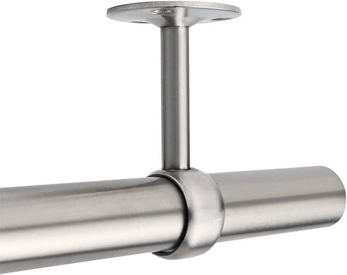 Alise Stainless Steel Shower Curtain Closet Rod Holder Pipe Flange Socket Ceiling Mount Bracket Pipe Fitting Parts Supports,2 Pcs (25mm?1-Inch Dia.?, Brushed Nickel)