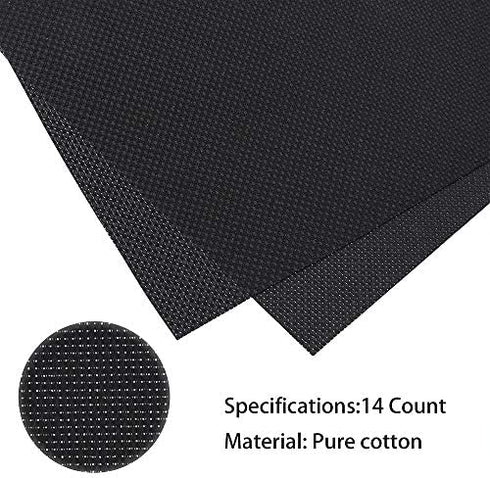 Pllieay 6 Pieces 14 Count Black Classic Reserve Aida Cloth Cross Stitch Cloth, 12 by 18 Inch (Black)