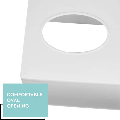 DW‹LLZA HOM‹ Tissue Box Cover Square - Facial Cube Tissue Box Holder Case Dispenser for Bathroom Vanity Countertop, Bedroom Dresser, Office Desk or Night Stand Table, 2 Pack - White