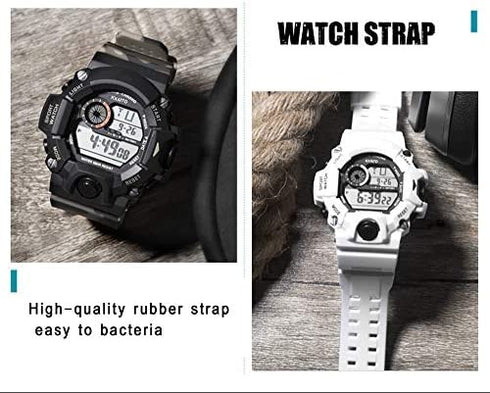 KXAITO Men's Watches Sports Outdoor Waterproof Military Wrist Watch Date Multi Function Tactics LED Alarm Stopwatch