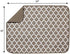 S&T INC. Absorbent, Reversible XL Microfiber Dish Drying Mat for Kitchen, 18 Inch x 24 Inch, Taupe Trellis