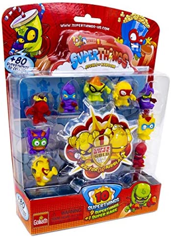 SuperThings Series 1 - Blister Pack (10) by Goliath - Contains 9 SuperThings and 1 Super Rare Gold Character