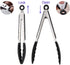 4 Pack Black Kitchen Tongs, Premium Silicone BPA Free Non-Stick Stainless Steel BBQ Cooking Grilling Locking Food Tongs, 9-Inch & 12-Inch