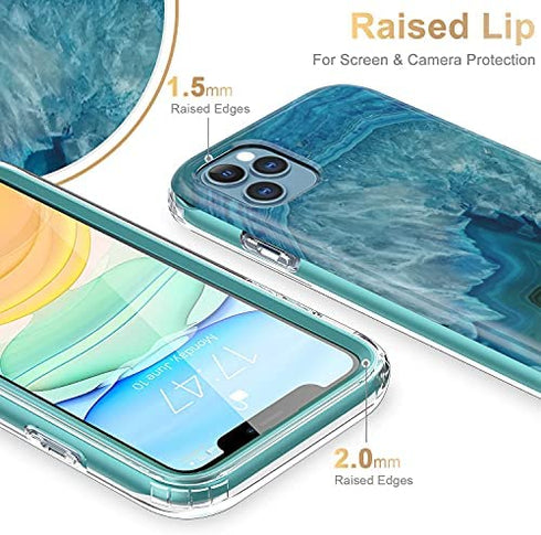ESDOT iPhone 12 Pro Max Case with Built-in Screen Protector,Military Grade Cover with Fashionable Designs for Women Girls,Protective Phone Case for Apple iPhone 12 Pro Max 6.7" Agate Stone