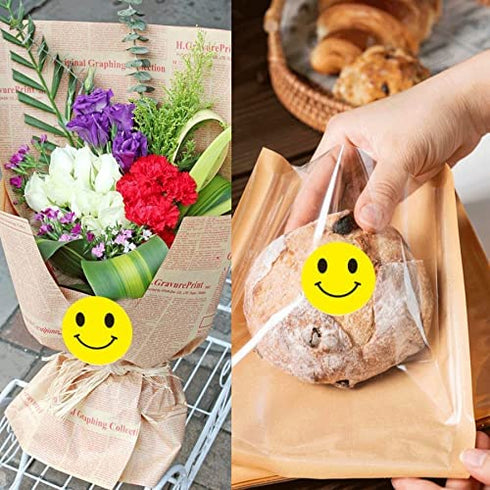 Wootile Yellow Smile Face Happy Stickers and Red Sad Frowny Face Stickers for Teachers 1 Inch Round Smiley Circle Dots 500 Teacher Kids Reward Labels Happy Face Thank You Labels Behavior face Stickers