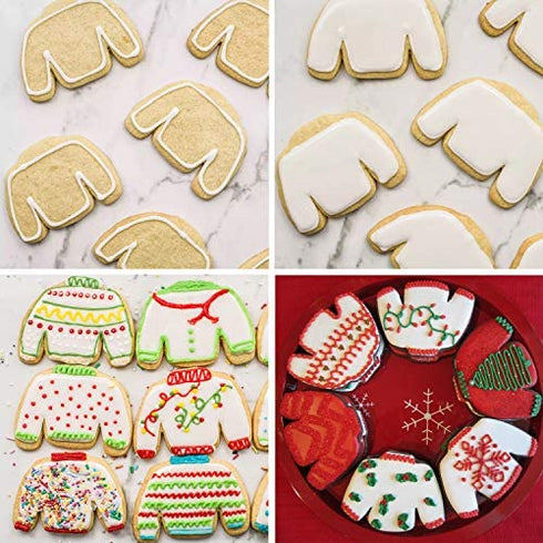3 Piece Ugly Sweater Cookie Cutter Set - 4 1/5", 3 1/2", 2 1/2" - Christmas Winter Sweater Cookie Cutters
