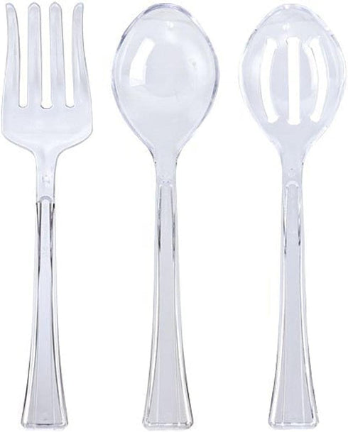 KingZak Plastic Serving Utensils, 12", Clear