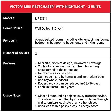 Victor M753SN-1 3-Pack Mini PestChaser Rodent Repeller, White