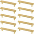 Franklin Brass P40845K-117-C Simple Chamfered Kitchen or Furniture Cabinet Hardware Drawer Handle Pull, 3-3/4-Inch (96mm), Brushed Brass, 10-Pack