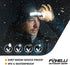 Foxelli Wide Beam Headlamp – USB Rechargeable LED Head Lamp Flashlight, Ultra Bright, 210° Wide Illumination, Low Profile, 14 White LEDs, Waterproof, Lightweight & Comfortable Headlight