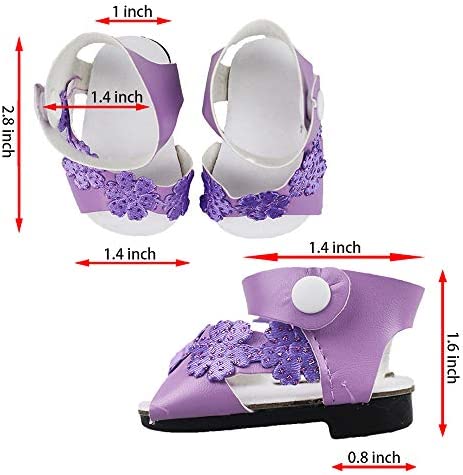 SOTOGO 7 Pairs of 18 Inch Doll Shoes and 3 Pairs of Socks Fits for American 18 Inch Doll Include Boots Leather Shoes Sneakers