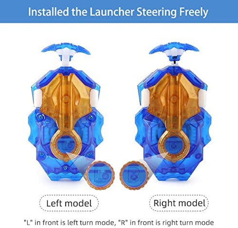 Konikiwa Bey Battling String Launcher, Savior Valkyrie Top Burst Launcher Set, Left and Right Spin Launcher DB Launcher Compatible with All Bey Burst Series - Blue