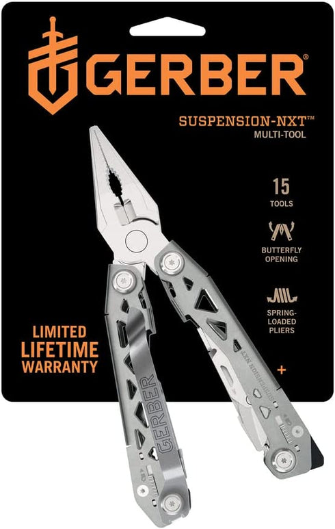 Gerber Gear 30-001364N Suspension-NXT, 15-in-1 Multitool Knife, Needle Nose Pliers Pocket Knife with Pocket Clip, EDC Gear, Steel