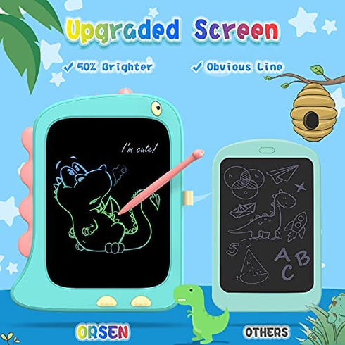 ORSEN LCD Writing Tablet Boy Toys, 8.5 Inch Doodle Board Drawing Pad Gifts for Kids, Toddlers Dinosaur Drawing Board Christmas Birthday Gifts, Drawing Tablets for Boys Girls 2 3 4 5 6 7 Years Old-Blue