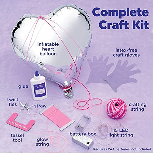 Creativity for Kids String Art Heart Light - Create a Heart Shaped String Art Lantern - String Art Kids for Kids Pink