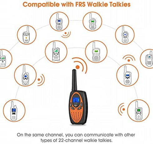 Two Way Radios for Adults, Topsung M880 FRS Walkie Talkie Long Range with VOX Belt Clip/Hands Free Walki Talki with Noise Cancelling for Women Kids Camping Hiking Cruise Ship (Orange 2 in 1)