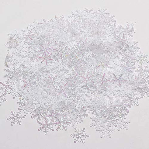 1200Pcs Snowflake Confetti Blue & White Glitter- Winter Wonderland Decor, Blue Snowflake Confetti, Snowflake Party Favors for Kids, Winter Baby Shower Decorations, Christmas Confetti Decor