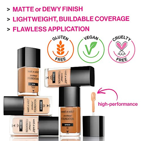 Wet n Wild Photo Focus Dewy Liquid Foundation Makeup, Classic Beige