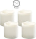 Outdoor Indoor Flameless Pillar Candles, 4 Pack Plastic Resin Battery Operated Electric LED Candle Sets with Cycling 24 Hours Timer Function for Home Party Wedding Decoration, 3"x3"
