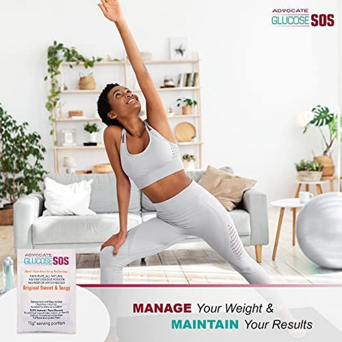 Glucose SOS Glucose Powder for Low Blood Sugar - Fast-Absorption Glucose to Support Blood Sugar Levels - Natural Powder Packets - Instantly Dissolves - No Water Needed - Green Apple Crisp - 6 Packets