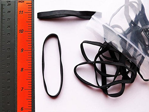 Crafted-Brand 20 Heavy Duty Rubber Bands | Big Thick XL-Large UV Resistant Black Rubber-Bands for Fishing, RC, or Hair + Use What the Pros Use + 1 Pack of 20 Bands (# 64-size, 1/4 x 3 1/2 Inch)