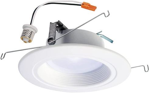 Halo RL56069S1EWHR RL56 2700K-5000K Integrated LED Recessed Ceiling Light Trim at Selectable CCT, (665 Lumens), 5 in. and 6 in, White