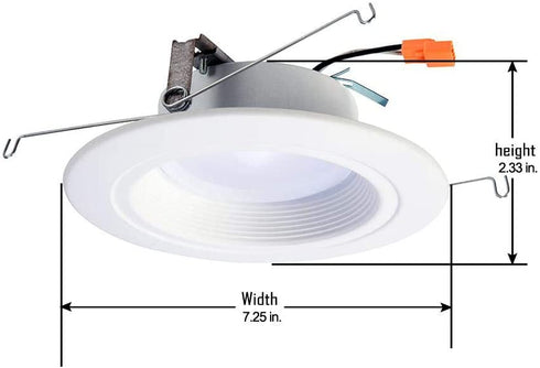 Halo RL56069S1EWHR RL56 2700K-5000K Integrated LED Recessed Ceiling Light Trim at Selectable CCT, (665 Lumens), 5 in. and 6 in, White