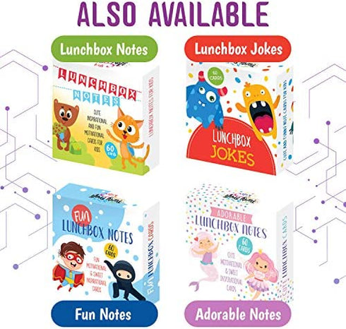 Party Profi Lunch Box Notes for Kids - 60 Fun Robot Riddle Cards for Boys and Girls Lunchbox - Create Memorable Thinking of You Notes