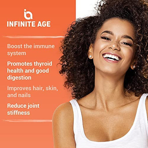 INFINITE AGE: Sea Moss Advanced - High-Potency Vegan Superfood with Bladderwrack and Burdock Root - 60 Capsules - Overall Health and Immunity Support - Made in The USA - Purity Transparency