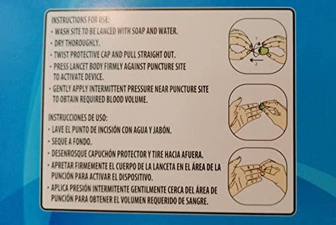 ReliOn - New Product (Needle & Lancets ) For Thin and Delicate Skin – 30 Gauge Needle – Sterile, single–use lancet. 1.5mm Penetration Depth. Includes 50 Lancets.