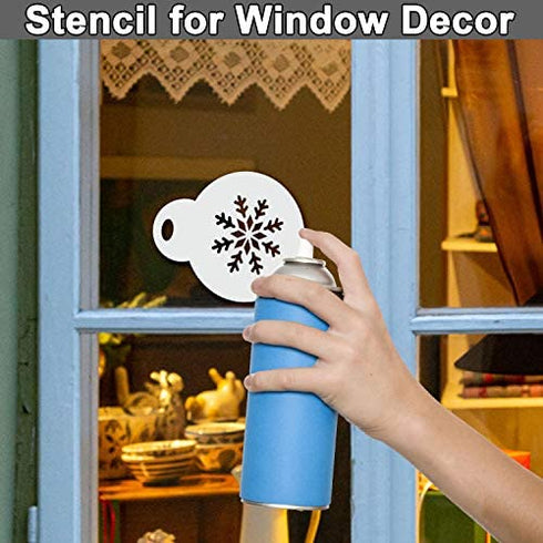 Leesgel 20pcs Christmas Cookie Stencils Stencil, Christmas Cookie Decorating, Royal Icing Tools for Cookies Cake Coffee Cookie Stencils Templates Holder Cookie Decorating Supplies