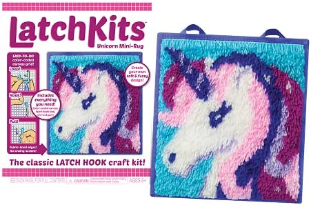 LatchKits – Unicorn Latch Hook Kit – Easy-to-Learn Craft Project – No Sewing Or Cutting – For Ages 6+