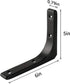 Floating Shelf Brackets,6 x 5 Inch Wall Mounted Industrial Black Metal Shelf Hardware, Shelf Support Angle L Brackets for Shelves,8 Pack