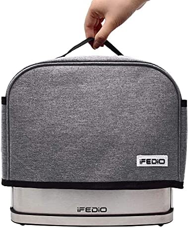iFedio 2 Slice Toaster Cover with Two Pockets for Storing knife,Grey