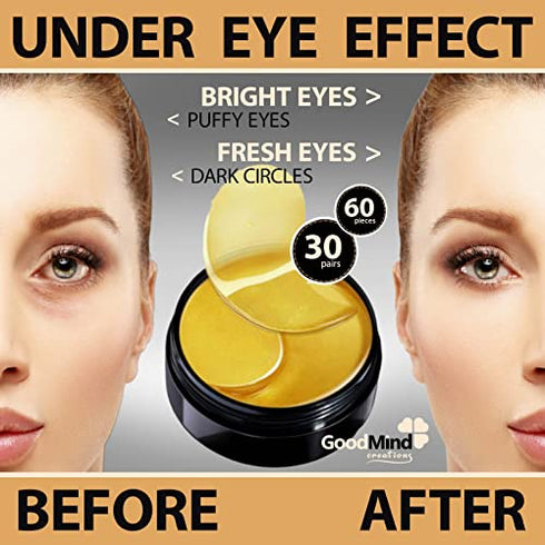 Under Eye Mask Patches Collagen, Gold Eye Patches for Puffy Eyes, Eye Mask for Dark Circle. 24K Gold Eye Mask, Under Eye Gel Pads, Eye Masks for Dark Circles and Puffiness Treatment Eye Masks Skincare