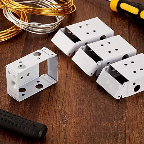 6 Pcs Blind Brackets 2 Inch Low Profile Box Mounting Bracket White Color Window Blinds Headrail Bracket