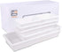 Mebbay 6 Pack Expandable Drawer Organizer Makeup Drawer Organizer Storage Bins Tray for Bathroom Vanity Table Office Kitchen with 25 pcs Non-Slip Pads White