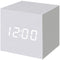 WulaWindy Digital Alarm Clock Wooden LED Light Multifunctional Modern Cube Displays Date Temperature for Home Office Travel-Black (White)