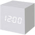 WulaWindy Digital Alarm Clock Wooden LED Light Multifunctional Modern Cube Displays Date Temperature for Home Office Travel-Black (White)