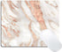 Wknoon Abstract Marble Marbled Large Gaming Mouse Pad Custom, Chic Elegant White and Rose Gold Marble Mouse Pads