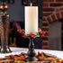 YBB 8Pcs Christmas Candle Rings, Small Artificial Red Berry Wreath Candle Holder Rings, Fits 3 Inch Pillars Candle Tapers for Rustic Wedding Centerpiece Christmas Table Decoration