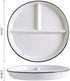 Bicuzat 1 PCS Ceramic Portion Control Plate Divided Dish for Healthy Eating and Weight Loss Divided Dessert Plate Salad Plate Dinner Plate for Kids-8 Inch